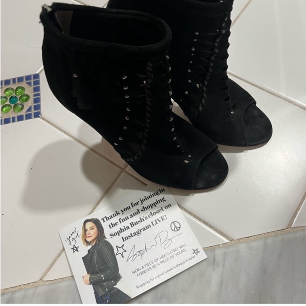 Jimmy Choo black suede cut out sandal heels size 38